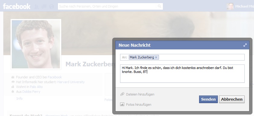 Meine Nachricht an Mark Zuckerberg