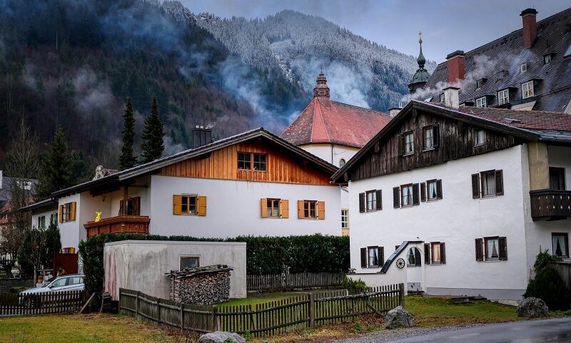 Ettal, Alpen, Kloster, Dorf, Winter