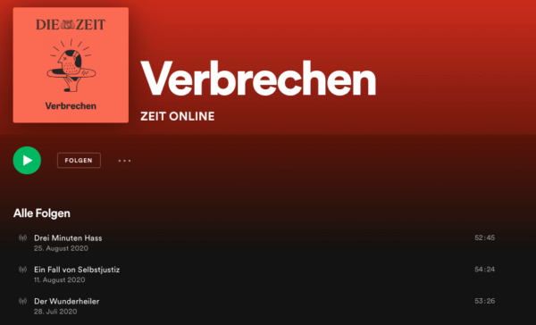 Spotify, Verbrechen