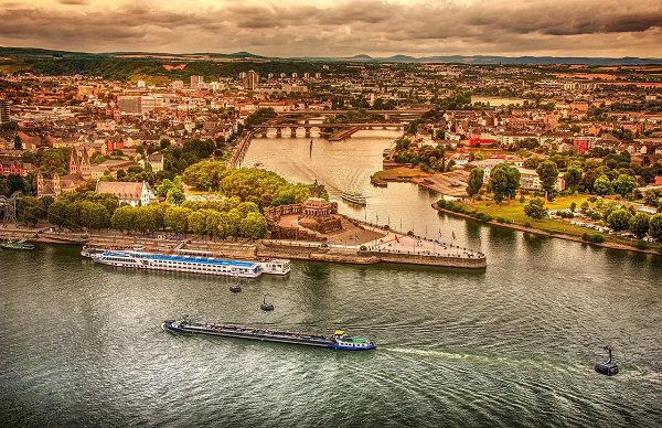 Rheinland-Pfalz, deutsches Eck, Rhein, höchstes Gehalt