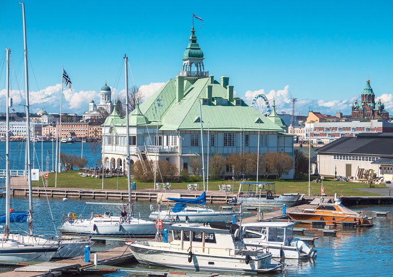 Helsinki, Boote, Finnland, NJK Restaurant, Hafen