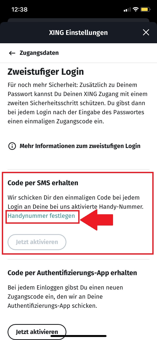 Xing 2FA aktivieren, Zwei-Faktor-Authentifizierung bei Xing aktivieren