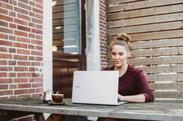 Frau, Arbeit, Home-Office, Computer, Laptop