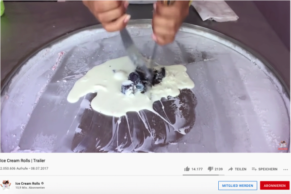 Ice Cream Rolls, YouTube