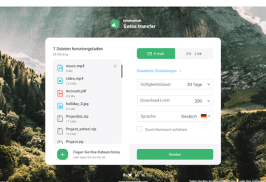 Swiss Transfer Datenübertragung Datentransfer
