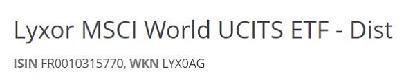 Lyxor MSCI World UCITS ETF - Dist