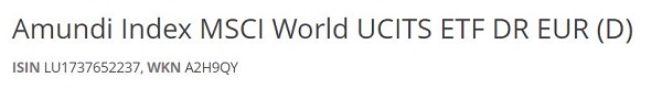 Amundi Index MSCI World UCITS ETF DR EUR (D), beste MSCI World ETFs der Welt, bester MSCI World ETF