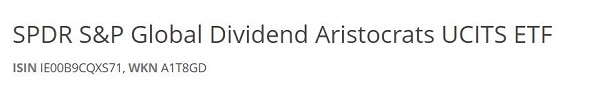 SPDR S&P Global Dividend Aristocrats UCITS ETF, Dividenden-ETF, beste Dividenden-ETFs der Welt