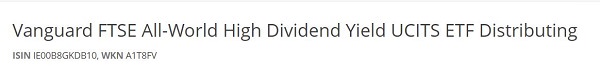 anguard FTSE All-World High Dividend Yield UCITS ETF Distributing