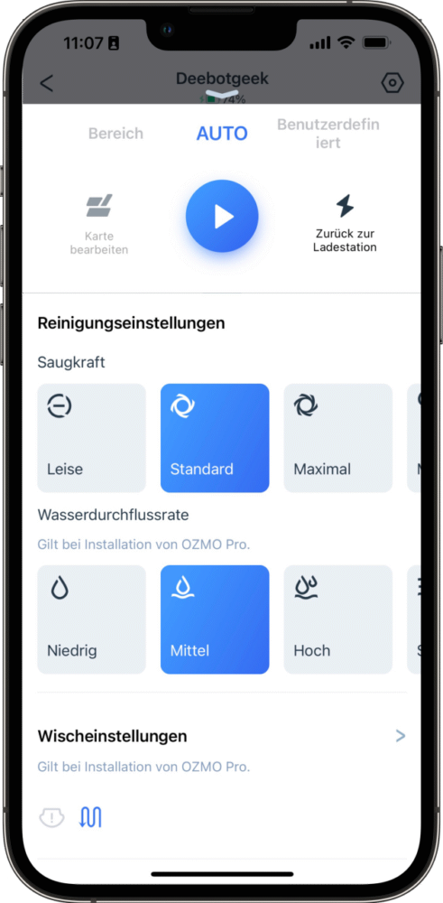 Ecovacs Deebot T9 App Konfiguration
