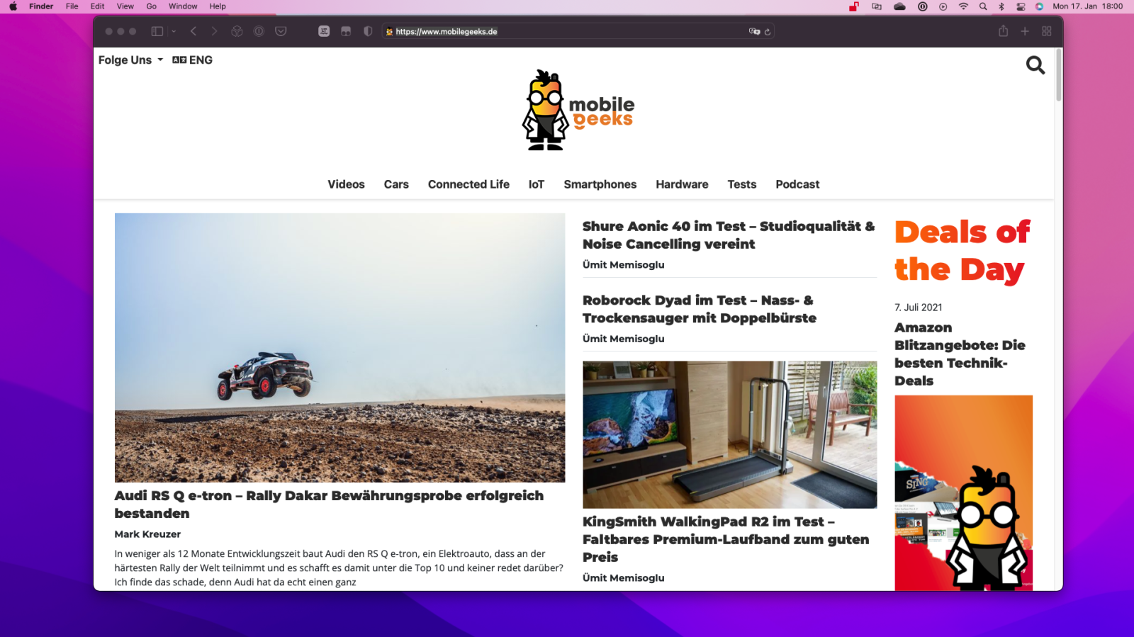 Safari-Browser auf macOS