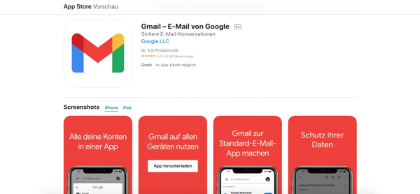 Gmail, App, Apps, Sprachen 