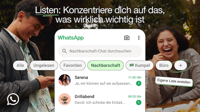 WhatsApp Listen erstellen, WhatsApp Chats hinzufügen, Meta, Facebook, Funktion, Messenger, Plattform, Chat, Kommunikation