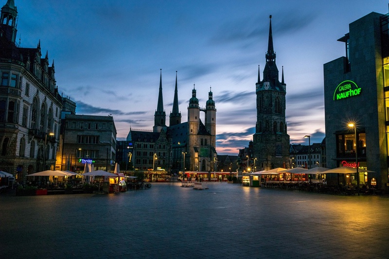 Die Innenstadt von Halle an der Saale.