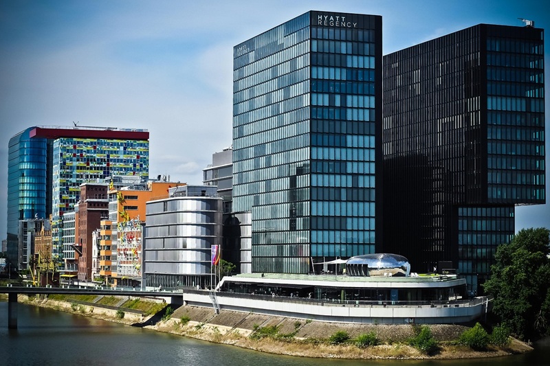 Der Medienhafen der Stadt Düsseldorf.